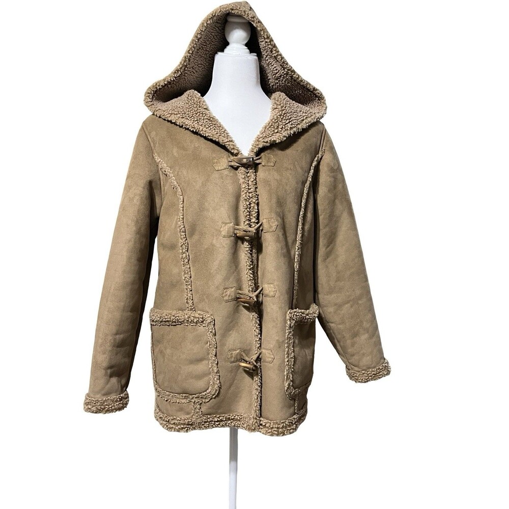 Vintage L.L.Bean Penny Lane Faux Suede Sherpa Coat Petite M